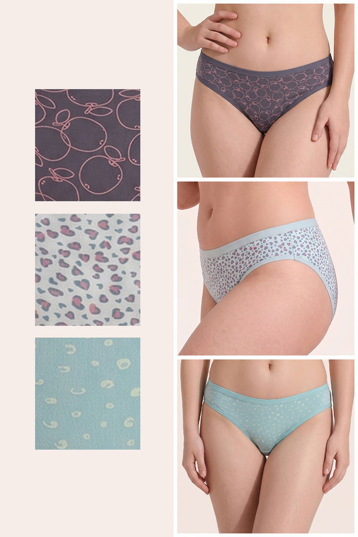 Zivame Low Rise Full Coverage Bikini Panty (Pack of 3) - Multicolor — image 2